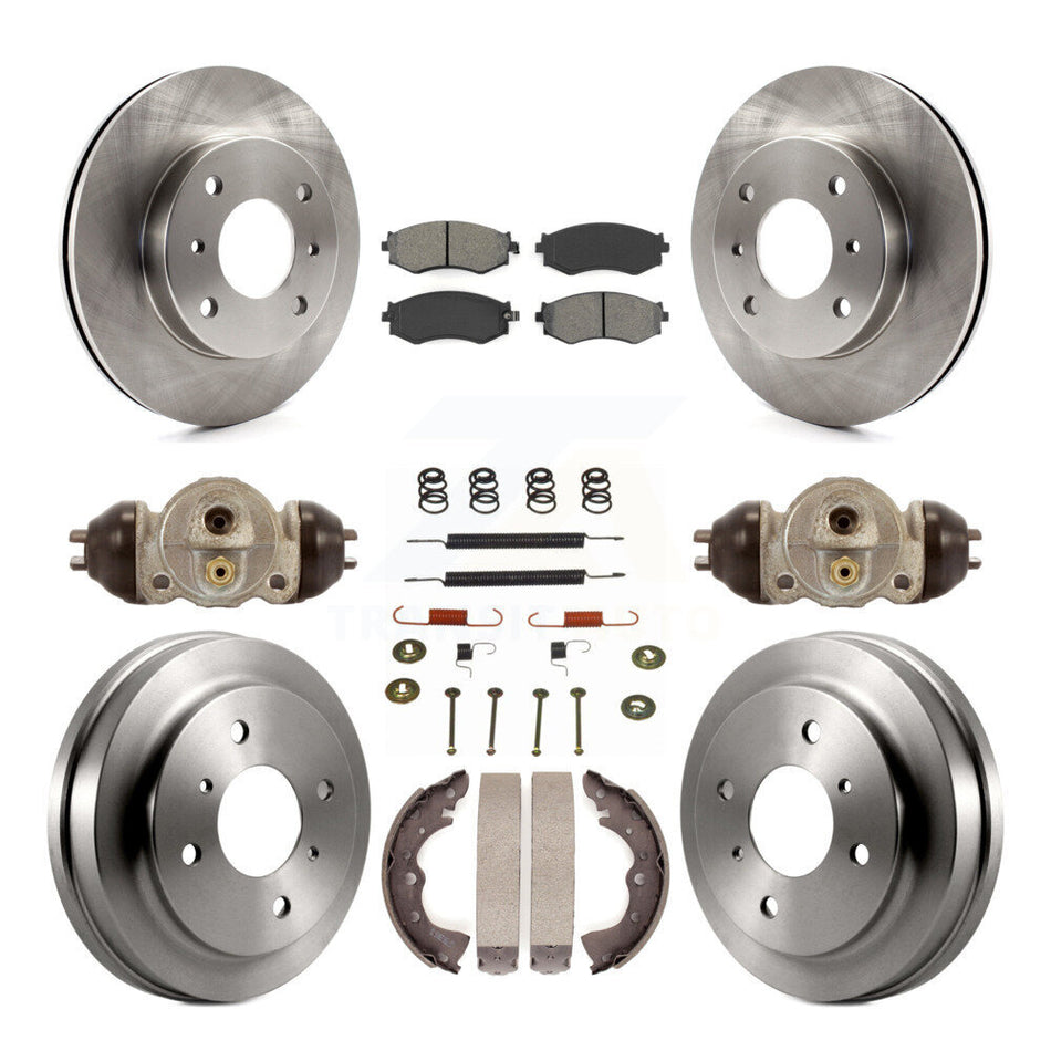 Front Rear Disc Brake Rotors Semi-Metallic Pads And Drum Kit (9Pc) For 2003-2006 Nissan Sentra 1.8L K8S-102239