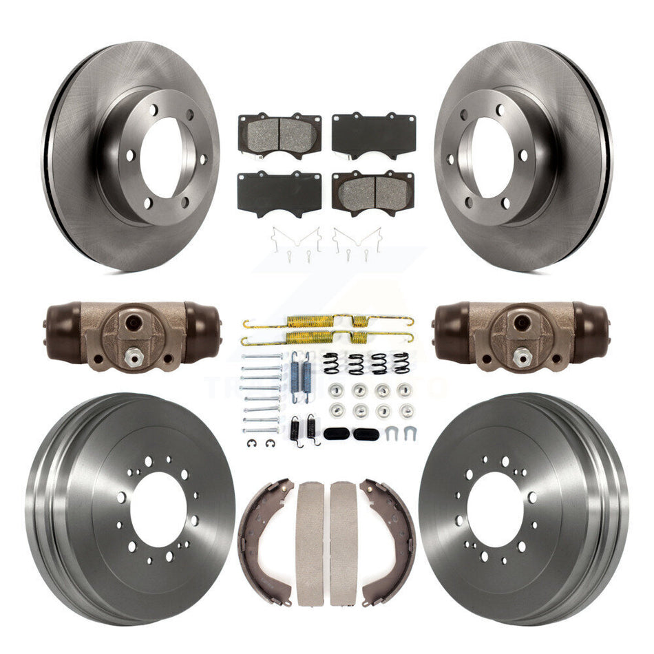 Front Rear Disc Brake Rotors Semi-Metallic Pad Drum Kit (9Pc) For 2004-2006 Toyota Tundra K8S-102244