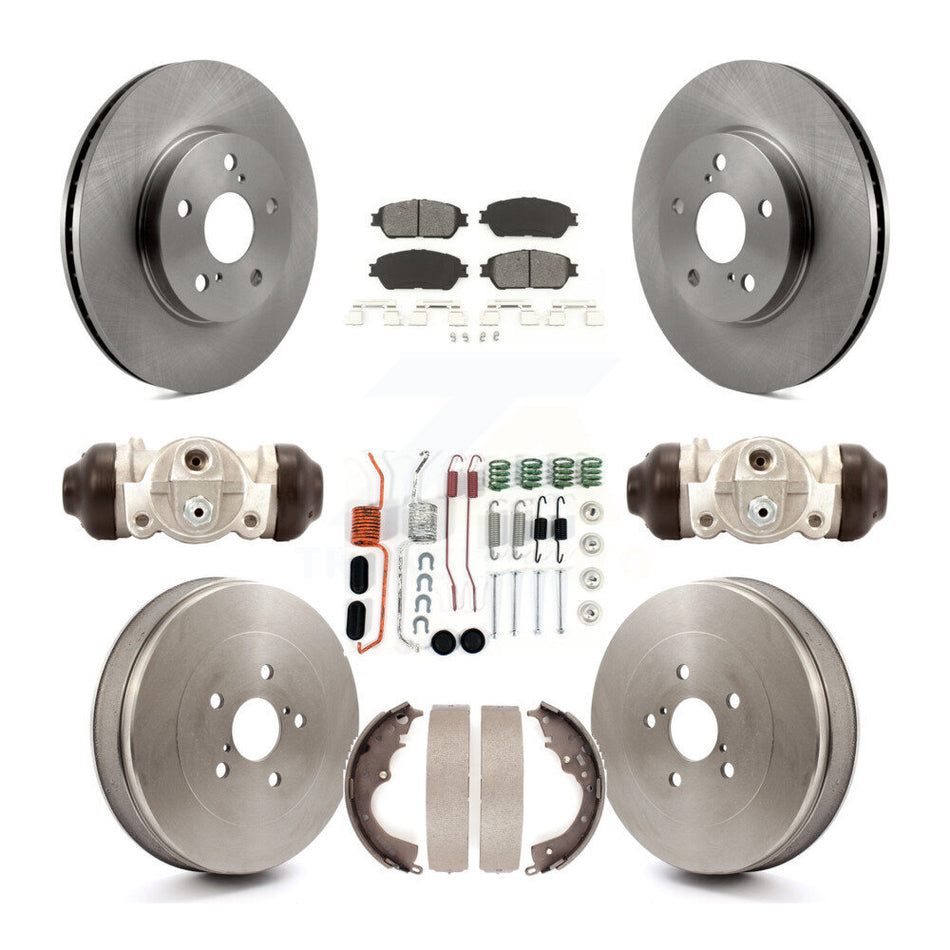 Front Rear Disc Brake Rotors Semi-Metallic Pads And Drum Kit (9Pc) For 2004-2010 Toyota Sienna K8S-102245