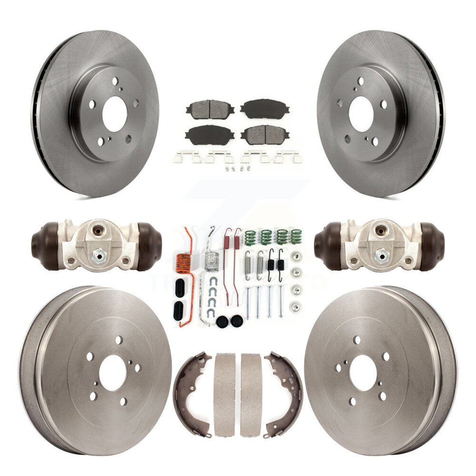 Front Rear Disc Brake Rotors Semi-Metallic Pads And Drum Kit (9Pc) For 2004-2010 Toyota Sienna K8S-102245