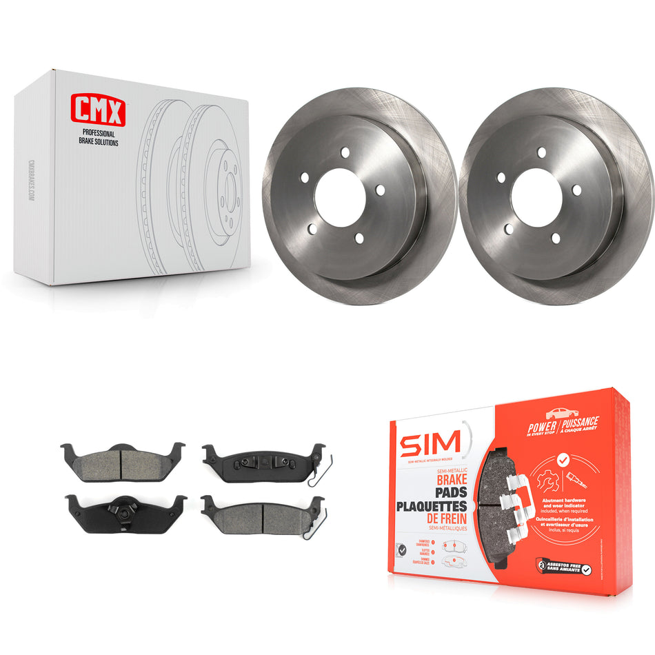 Rear Disc Brake Rotors And Semi-Metallic Pads Kit For 2004 Ford F-150 With 5 Lug Wheels 11th Digit Of Vin Is C K8S-102258