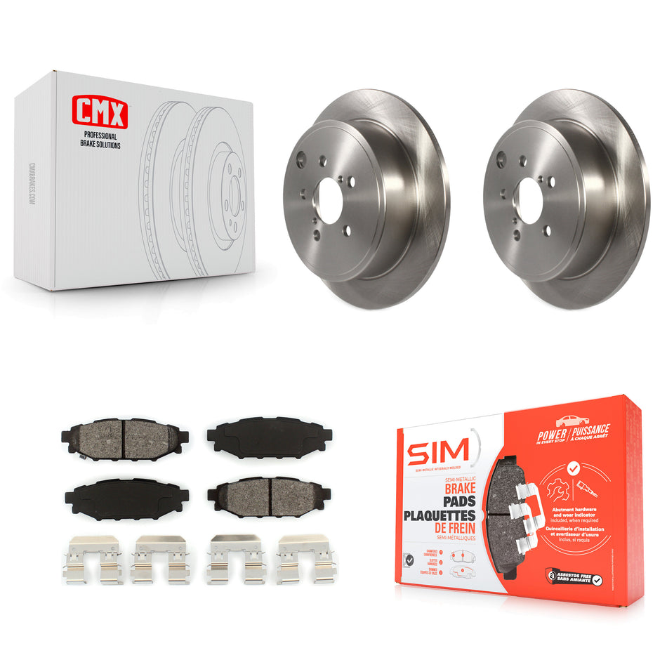 Rear Disc Brake Rotors And Semi-Metallic Pads Kit For Subaru WRX K8S-102259