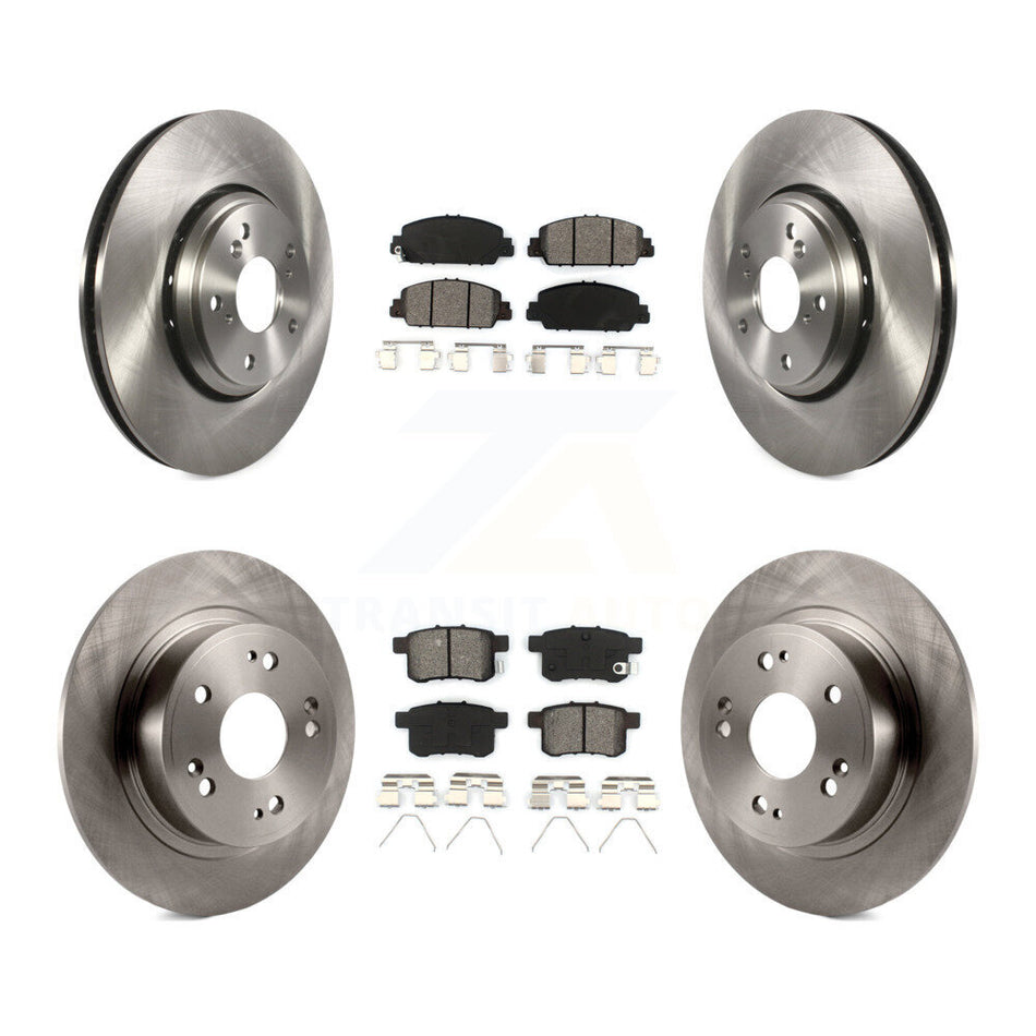Front Rear Disc Brake Rotors And Semi-Metallic Pads Kit For 2017 Honda Accord Hybrid EX-L Touring K8S-102266