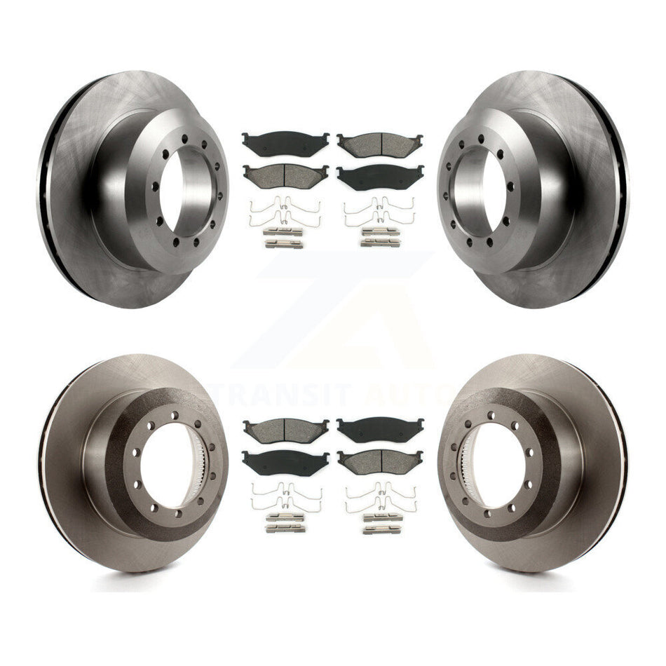 Front Rear Disc Brake Rotors And Semi-Metallic Pads Kit For Ford F59 F-53 Motorhome Chassis F-59 Commercial Stripped K8S-102279