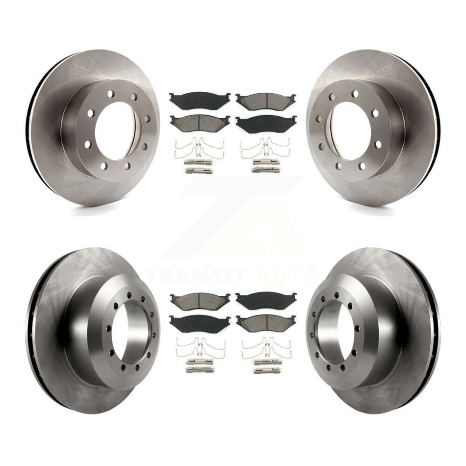 Front Rear Disc Brake Rotors And Semi-Metallic Pads Kit For Ford E-550 Super Duty F-450 F-550 Econoline K8S-102281