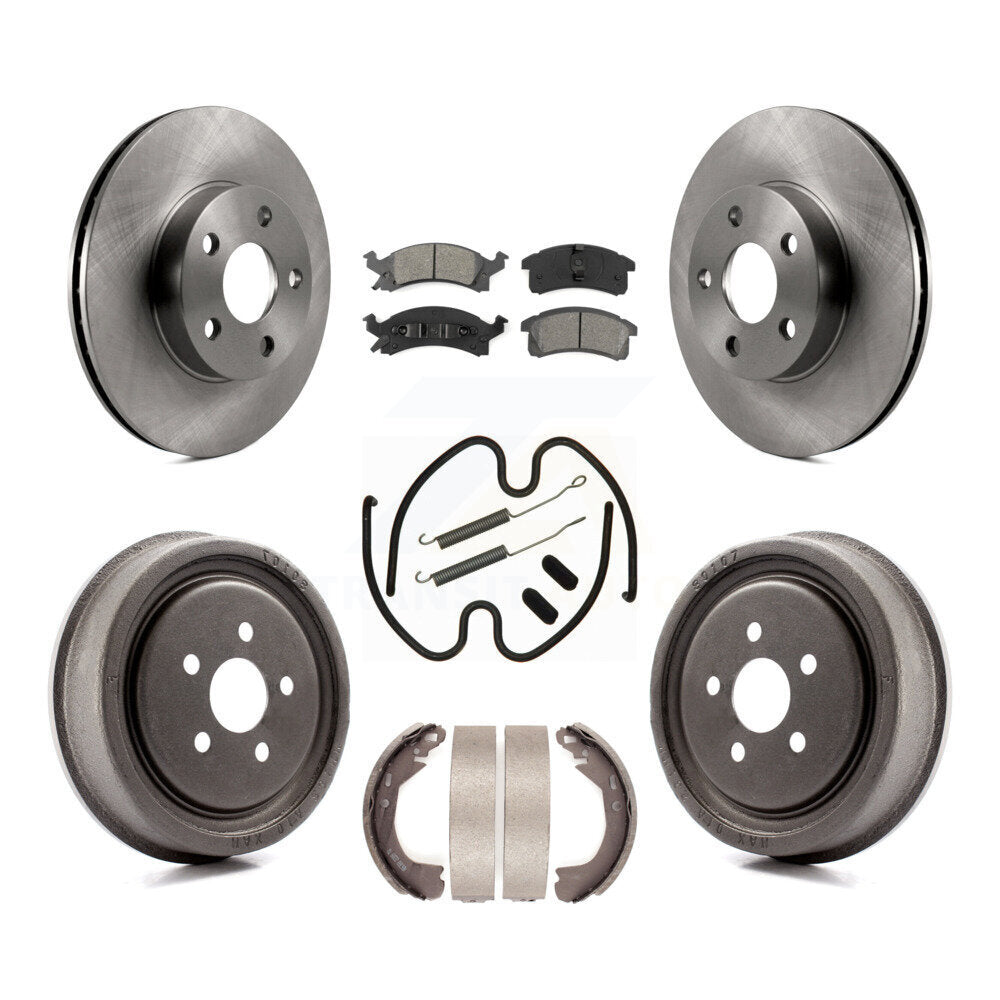 Front Rear Disc Brake Rotors Semi-Metallic Pads And Drum Kit (7Pc) For Chevrolet Cavalier K8S-102293