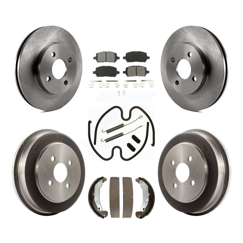Front Rear Disc Brake Rotors Semi-Metallic Pads And Drum Kit (7Pc) For Chevrolet Cobalt Saturn Ion Pontiac G5 Pursuit K8S-102298