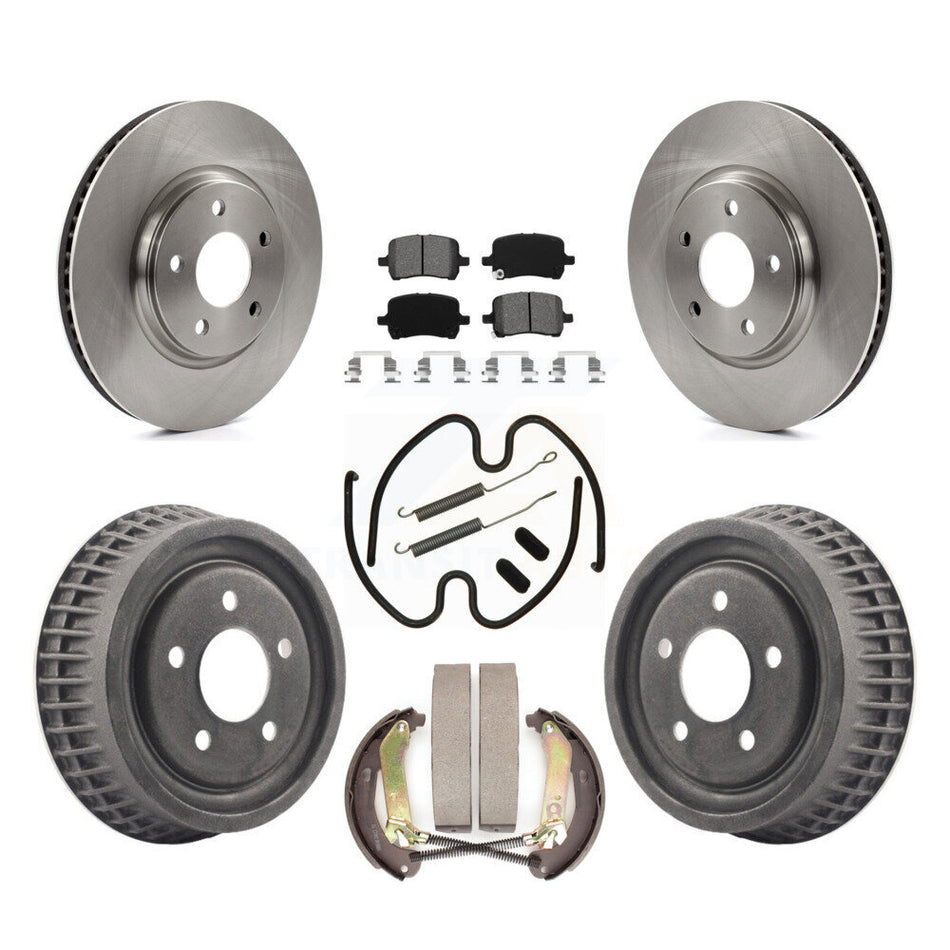 Front Rear Disc Brake Rotors Semi-Metallic Pads And Drum Kit (7Pc) For 2004 Chevrolet Malibu rear brakes With 296mm Diameter Rotor K8S-102299