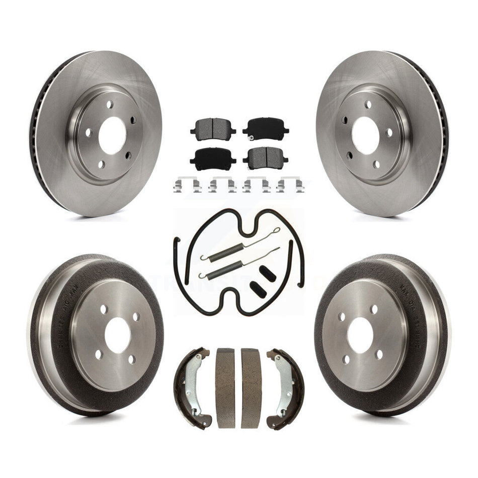 Front Rear Disc Brake Rotors Semi-Metallic Pads And Drum Kit (7Pc) For 2006 Pontiac Pursuit With Brakes K8S-102300