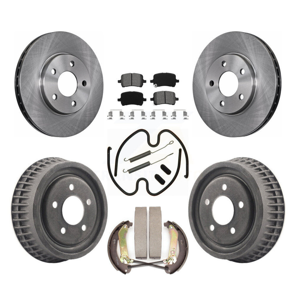 Front Rear Disc Brake Rotors Semi-Metallic Pads And Drum Kit (7Pc) For 2004 Chevrolet Malibu rear brakes With 276mm Diameter Rotor K8S-102304