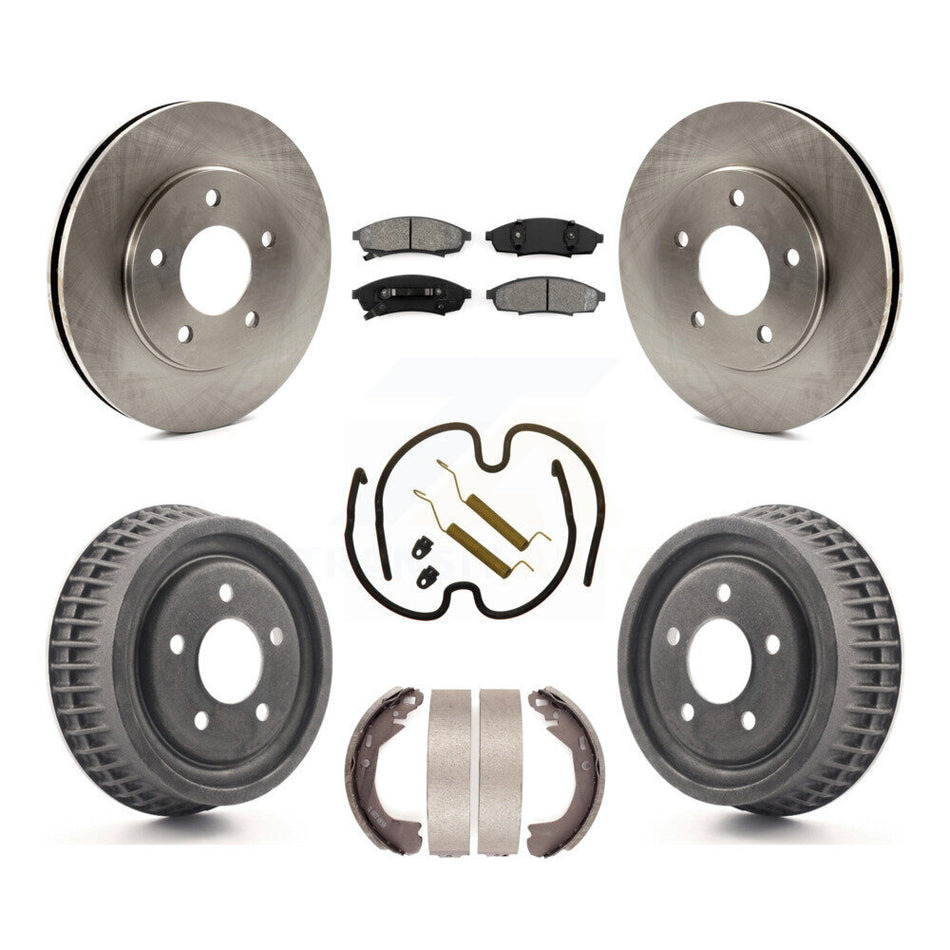 Front Rear Disc Brake Rotors Semi-Metallic Pads And Drum Kit (7Pc) For 1995-1995 Chevrolet Lumina Monte Carlo With 10-1/2" Diameter Rotor rear brakes K8S-102313