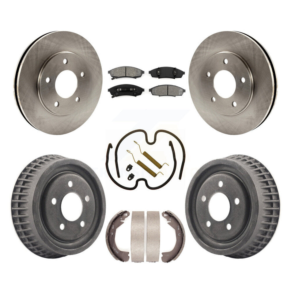 Front Rear Disc Brake Rotors Semi-Metallic Pads And Drum Kit (7Pc) For 1995-1995 Chevrolet Lumina Monte Carlo With 10-1/2" Diameter Rotor rear brakes K8S-102313