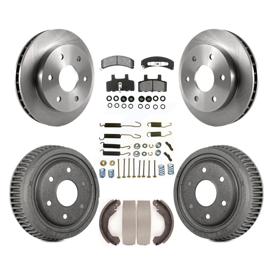 Front Rear Disc Brake Rotors Semi-Metallic Pads And Drum Kit (7Pc) For 1992-1994 Chevrolet Blazer 4WD With 11" Diameter K8S-102315