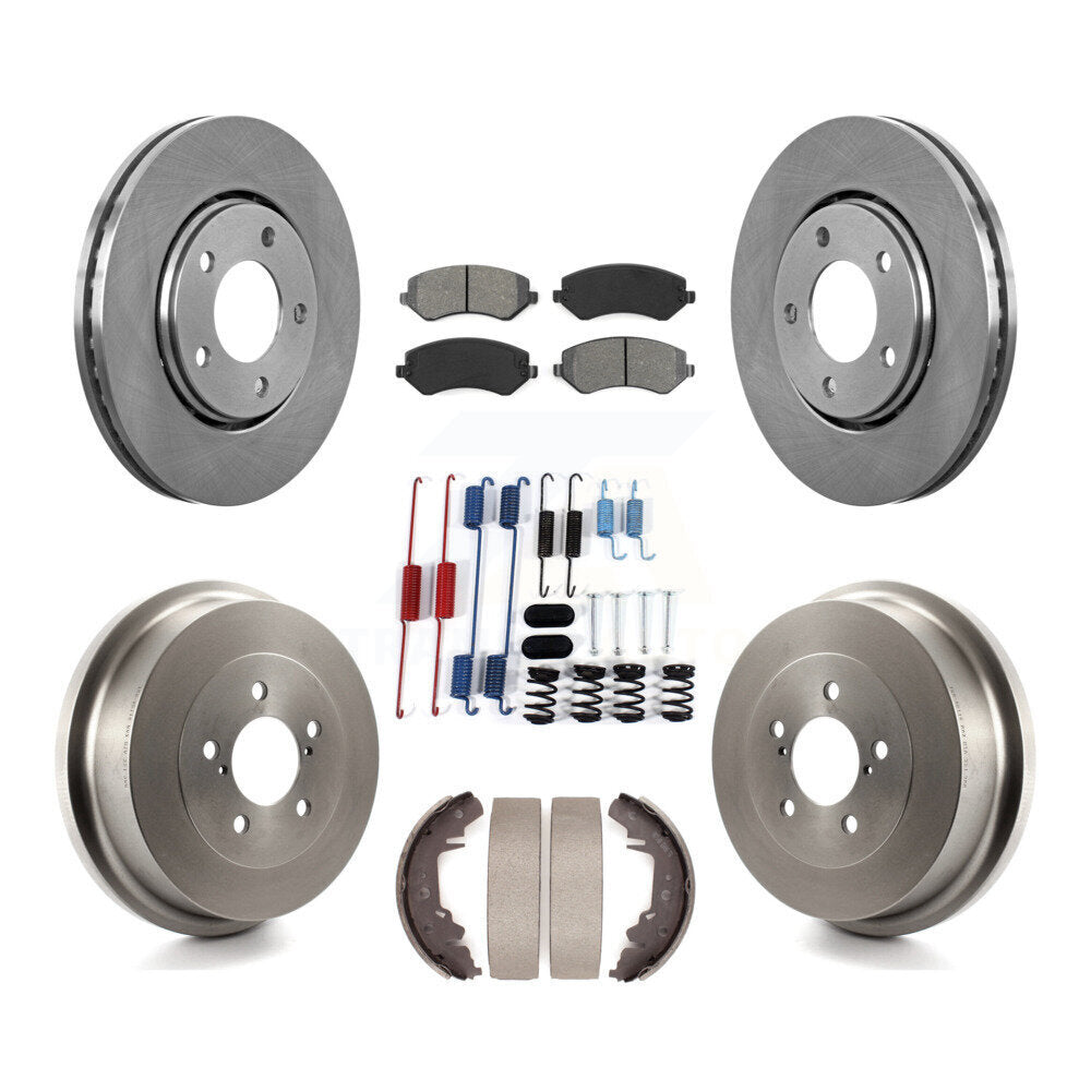 Front Rear Brake Rotors Semi-Metallic Pad Drum Kit (7Pc) For Dodge Caravan Grand Chrysler K8S-102344