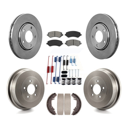 Front Rear Brake Rotors Semi-Metallic Pad Drum Kit (7Pc) For Dodge Caravan Grand Chrysler K8S-102344