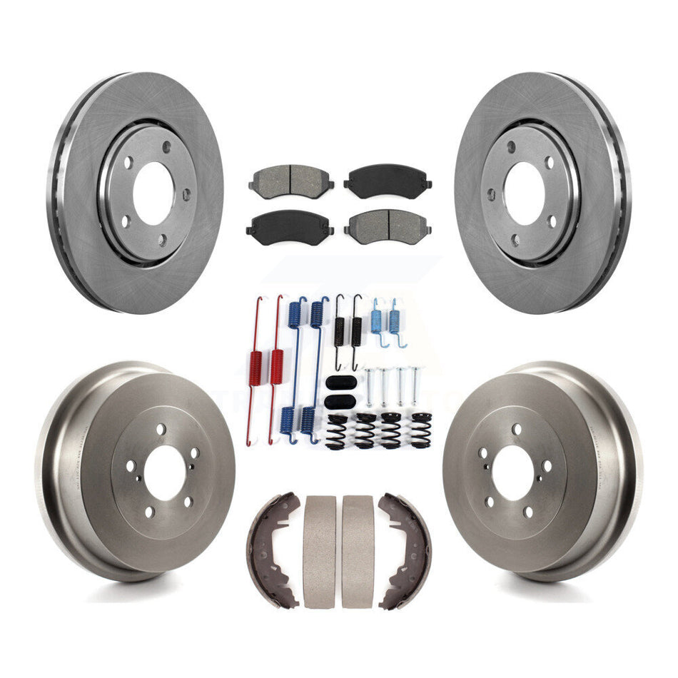 Front Rear Brake Rotors Semi-Metallic Pad Drum Kit (7Pc) For Dodge Caravan Grand Chrysler K8S-102344