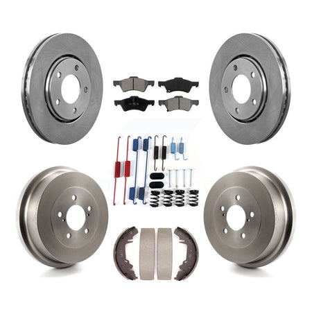 Front Rear Disc Brake Rotor Semi-Metallic Pad & Drum Kit (7Pc) For Dodge Caravan Chrysler K8S-102345
