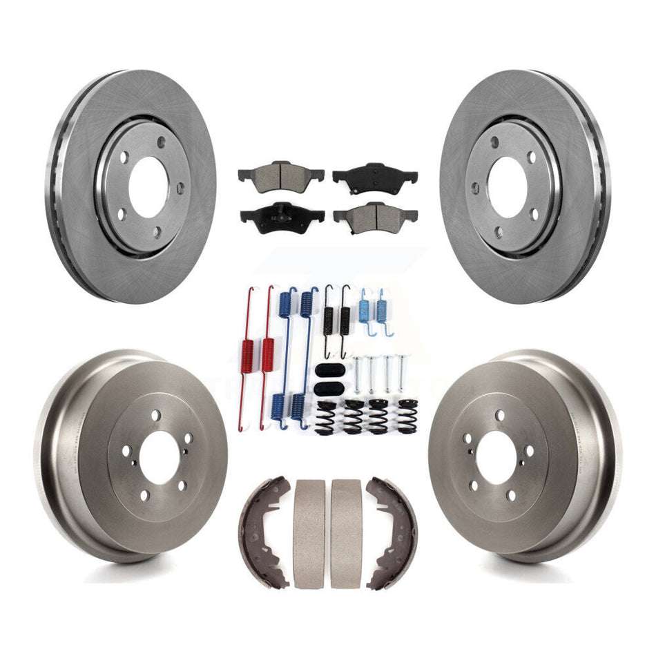 Front Rear Disc Brake Rotor Semi-Metallic Pad & Drum Kit (7Pc) For Dodge Caravan Chrysler K8S-102345