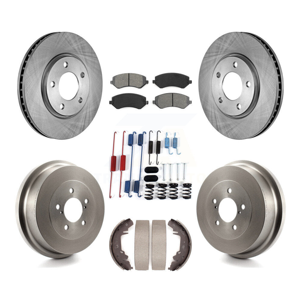 Front Rear Brake Rotors Semi-Metallic Pad Drum Kit (7Pc) For Dodge Grand Caravan Chrysler K8S-102348