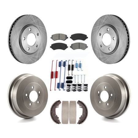 Front Rear Brake Rotors Semi-Metallic Pad Drum Kit (7Pc) For Dodge Grand Caravan Chrysler K8S-102348