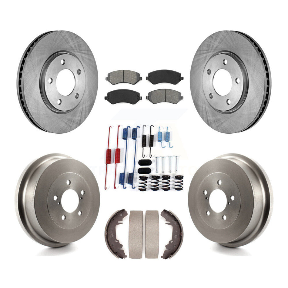 Front Rear Brake Rotors Semi-Metallic Pad Drum Kit (7Pc) For Dodge Grand Caravan Chrysler K8S-102348