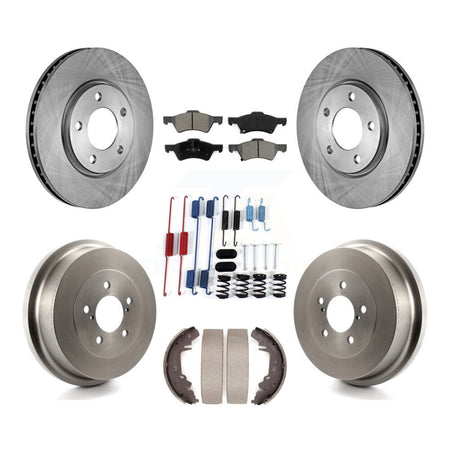 Front Rear Brake Rotors Semi-Metallic Pad Drum Kit (7Pc) For Dodge Caravan Grand Chrysler K8S-102349