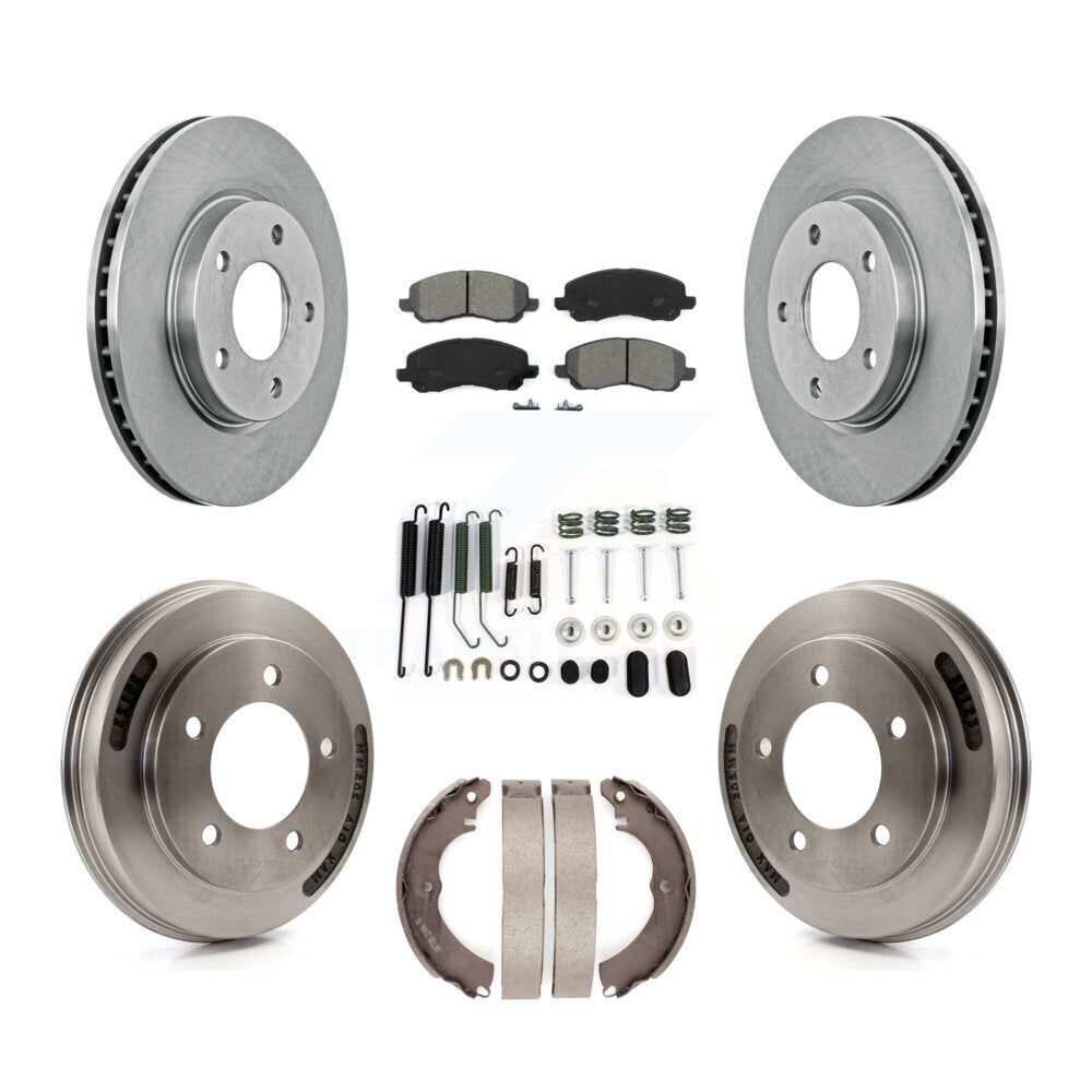 Front Rear Disc Brake Rotors Semi-Metallic Pads And Drum Kit (7Pc) For Mitsubishi Lancer K8S-102351