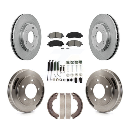 Front Rear Disc Brake Rotors Semi-Metallic Pads And Drum Kit (7Pc) For Mitsubishi Lancer K8S-102351