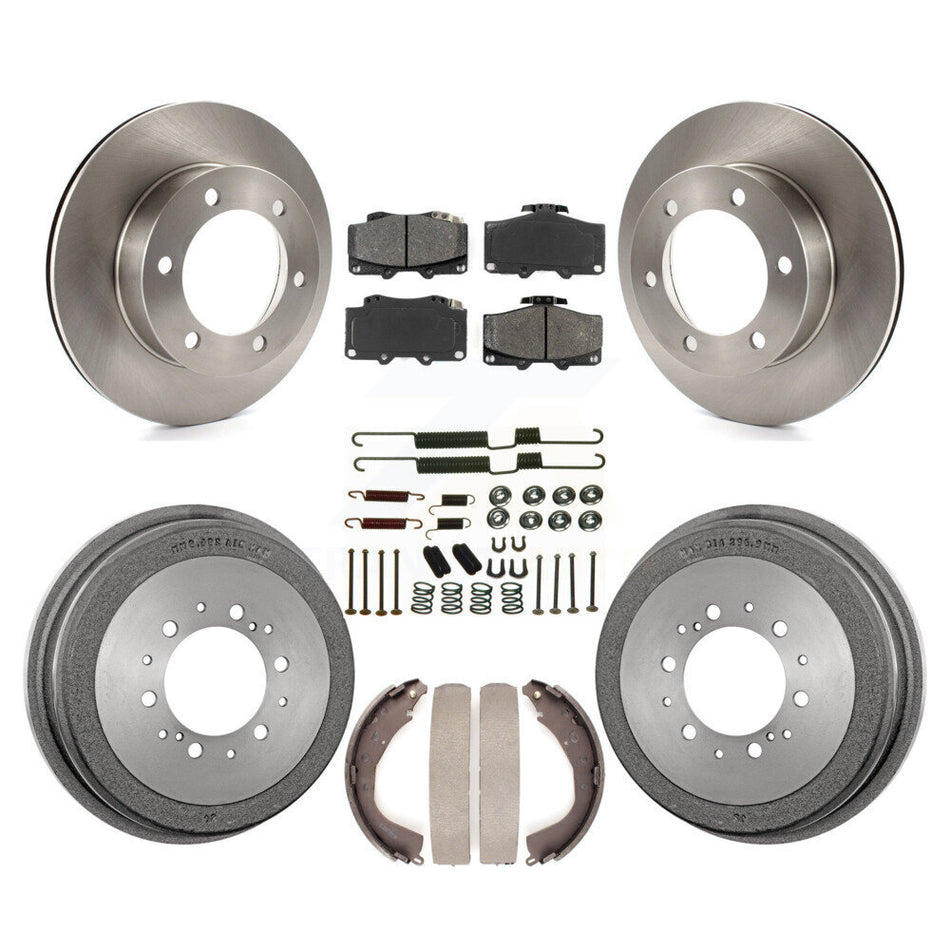 Front Rear Disc Brake Rotors Semi-Metallic Pads And Drum Kit (7Pc) For 2001 Toyota 4Runner With 15" Factory Wheels K8S-102360