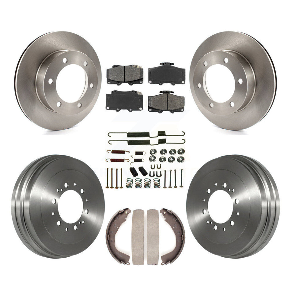 Front Rear Disc Brake Rotors Semi-Metallic Pads And Drum Kit (7Pc) For 2002 Toyota 4Runner With 15" Factory Wheels K8S-102362