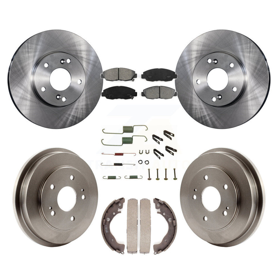 Front Rear Disc Brake Rotors Semi-Metallic Pads And Drum Kit (7Pc) For 2011 Honda Civic GX K8S-102372
