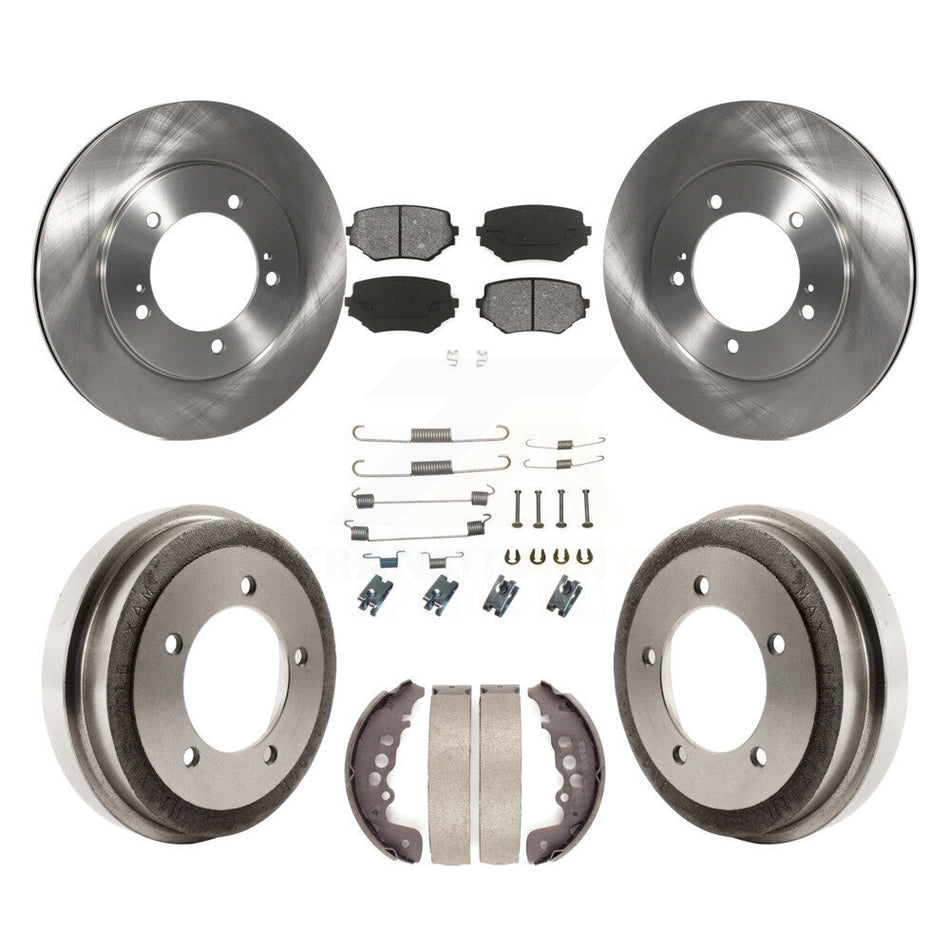 Front Rear Disc Brake Rotors Semi-Metallic Pads And Drum Kit (7Pc) For Suzuki Grand Vitara K8S-102380