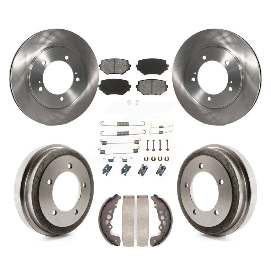 Front Rear Disc Brake Rotors Semi-Metallic Pads And Drum Kit (7Pc) For Suzuki Grand Vitara K8S-102380
