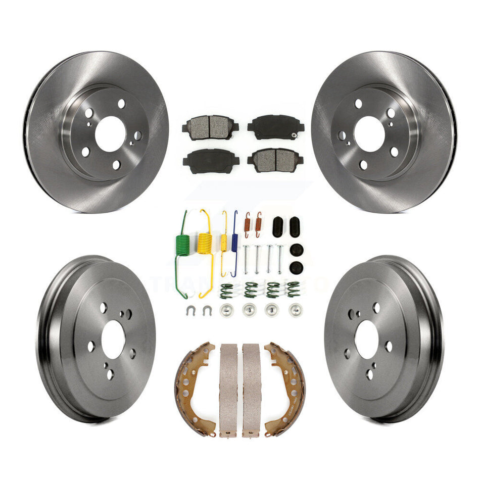 Front Rear Disc Brake Rotors Semi-Metallic Pads And Drum Kit (7Pc) For 2008 Toyota Prius K8S-102392