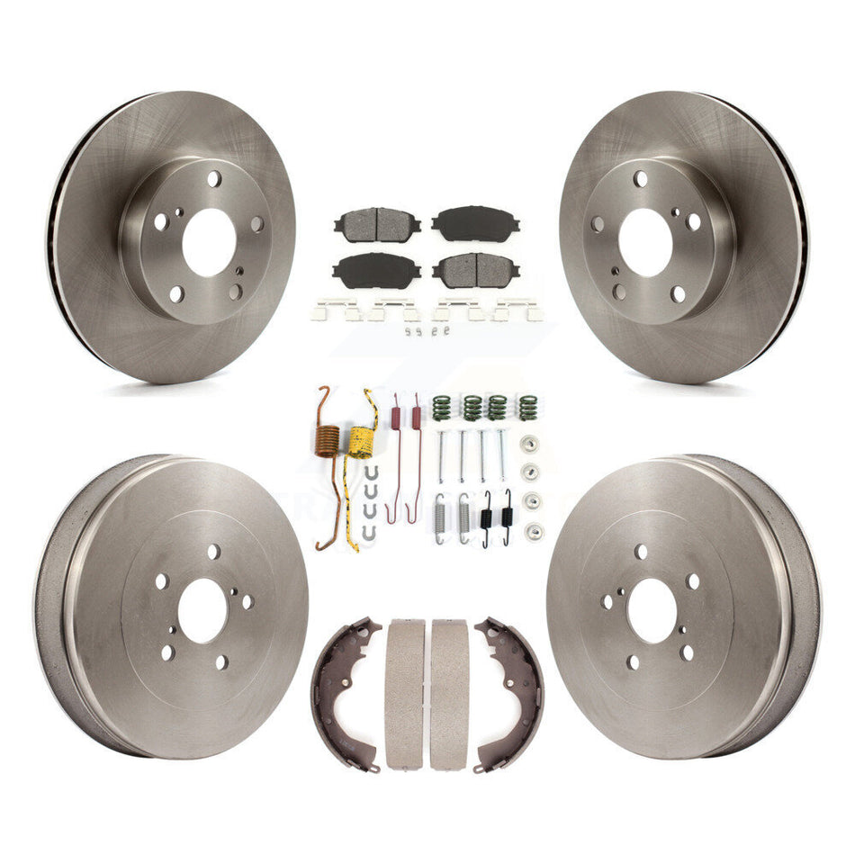 Front Rear Disc Brake Rotors Semi-Metallic Pads And Drum Kit (7Pc) For Toyota Tacoma With 5 Lug Wheels K8S-102395