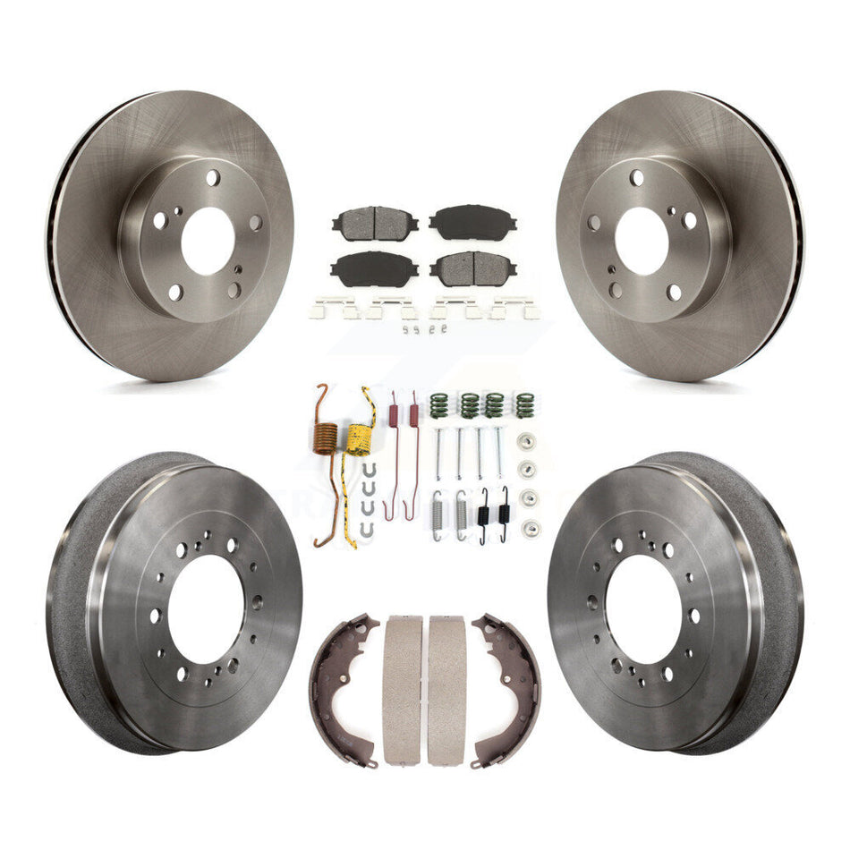 Front Rear Disc Brake Rotors Semi-Metallic Pads And Drum Kit (7Pc) For 2015 Toyota Tacoma 4WD With 5 Lug Wheels K8S-102396