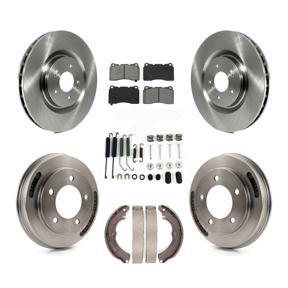 Front Rear Disc Brake Rotors Semi-Metallic Pads And Drum Kit (7Pc) For Mitsubishi Lancer K8S-102398