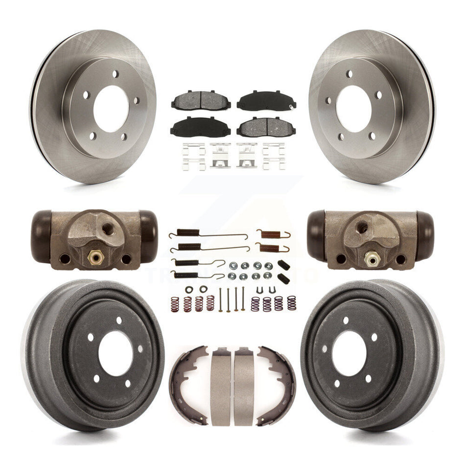 Front Rear Disc Brake Rotors Semi-Metallic Pads And Drum Kit (9Pc) For Ford F-150 4WD K8S-102410
