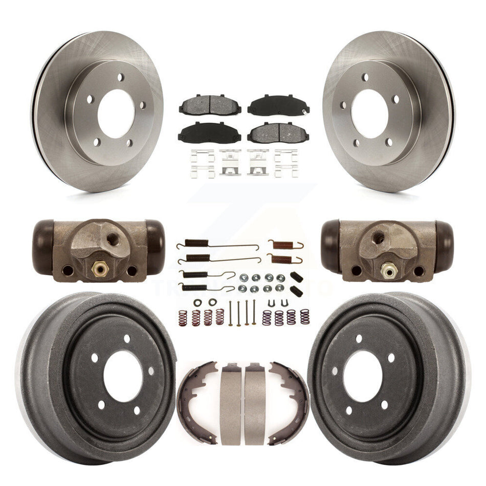 Front Rear Disc Brake Rotors Semi-Metallic Pads And Drum Kit (9Pc) For Ford F-150 4WD K8S-102410