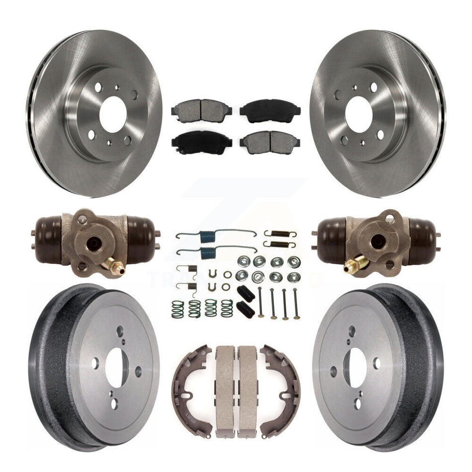 Front Rear Disc Brake Rotors Semi-Metallic Pads And Drum Kit (9Pc) For 1993-1997 Toyota Corolla Geo Prizm K8S-102436