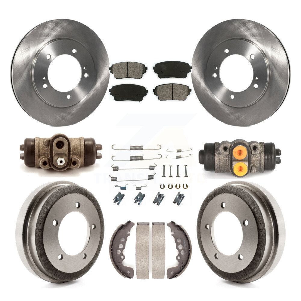 Front Rear Disc Brake Rotors Semi-Metallic Pad And Drum Kit (9Pc) For Suzuki Grand Vitara K8S-102445