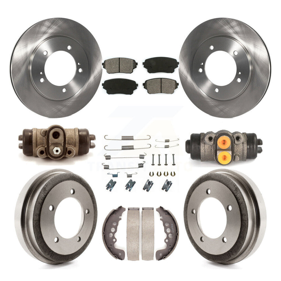 Front Rear Disc Brake Rotors Semi-Metallic Pad And Drum Kit (9Pc) For Suzuki Grand Vitara K8S-102445