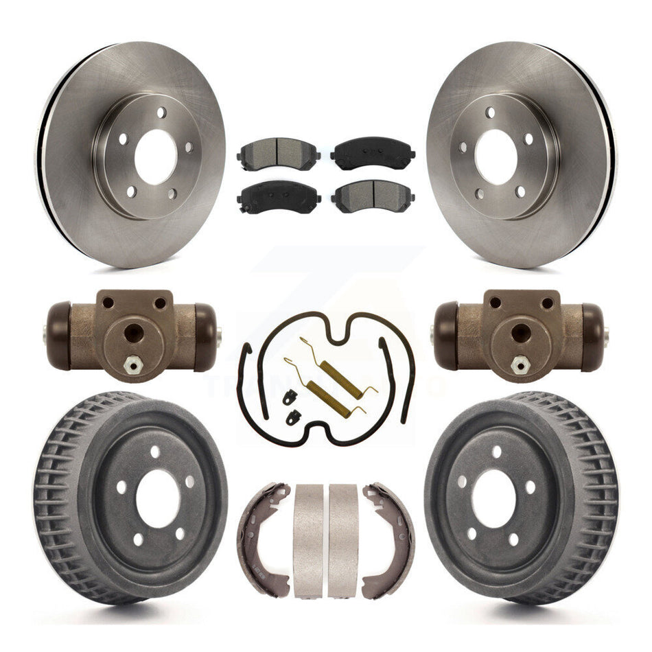 Front Rear Disc Brake Rotors Semi-Metallic Pads And Drum Kit (9Pc) For 2002-2004 Chevrolet Venture Pontiac Montana Oldsmobile Silhouette K8S-102476