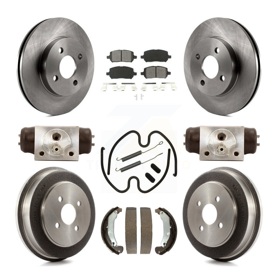 Front Rear Disc Brake Rotors Semi-Metallic Pads And Drum Kit (9Pc) For 2003 Saturn Ion K8S-102477