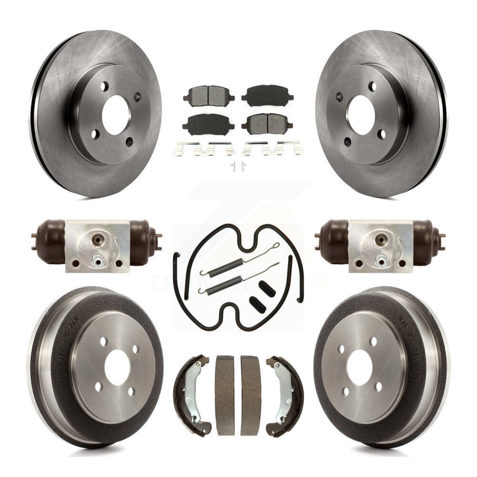 Front Rear Disc Brake Rotors Semi-Metallic Pads And Drum Kit (9Pc) For Chevrolet Cobalt Saturn Ion Pontiac Pursuit K8S-102478