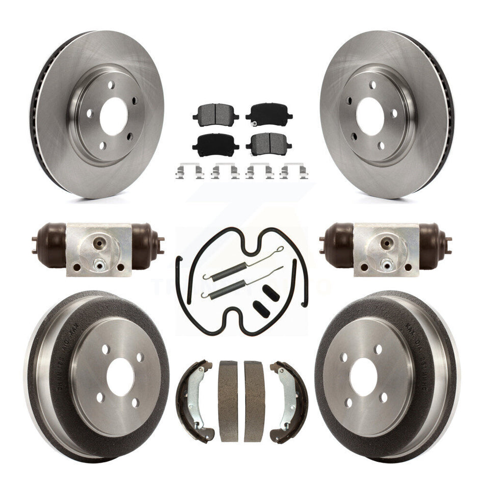 Front Rear Disc Brake Rotors Semi-Metallic Pads And Drum Kit (9Pc) For 2006 Pontiac Pursuit With Brakes K8S-102480