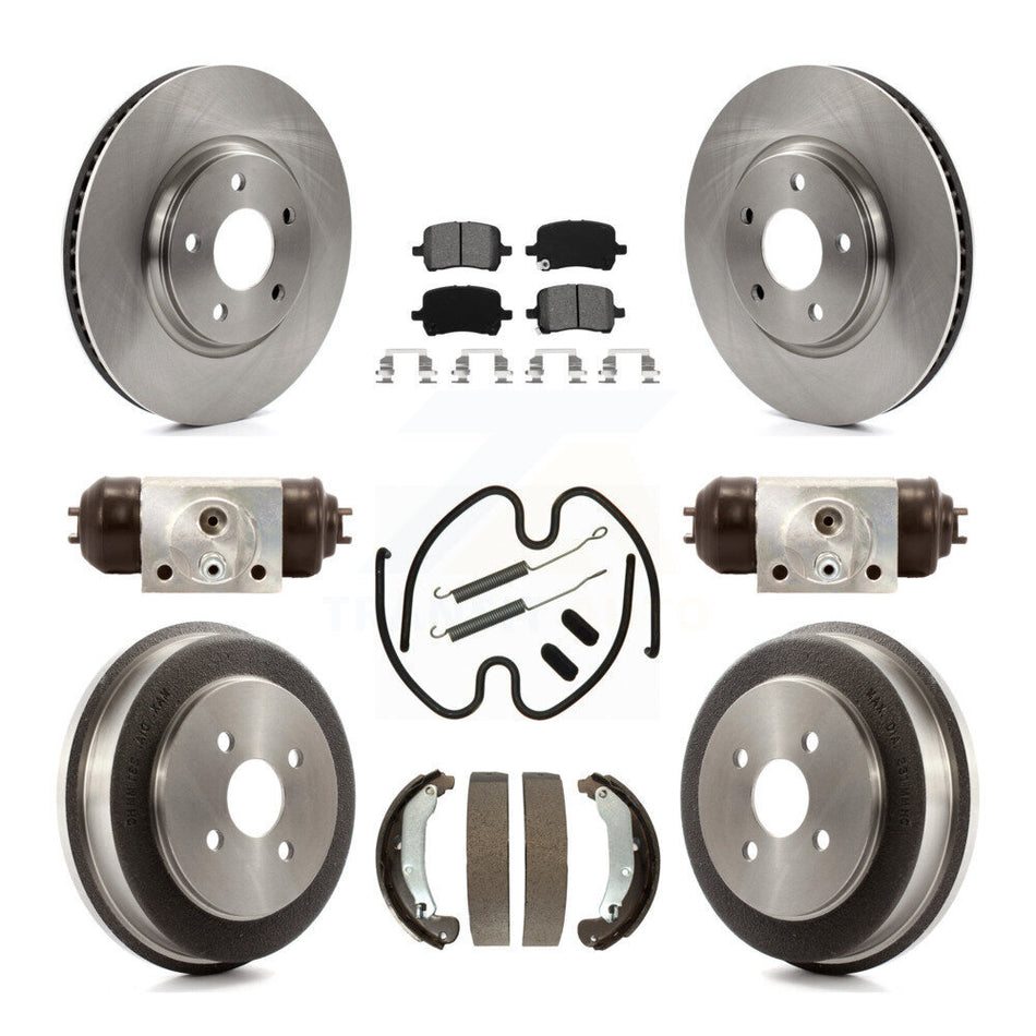Front Rear Disc Brake Rotors Semi-Metallic Pads And Drum Kit (9Pc) For 2006 Pontiac Pursuit With Brakes K8S-102480