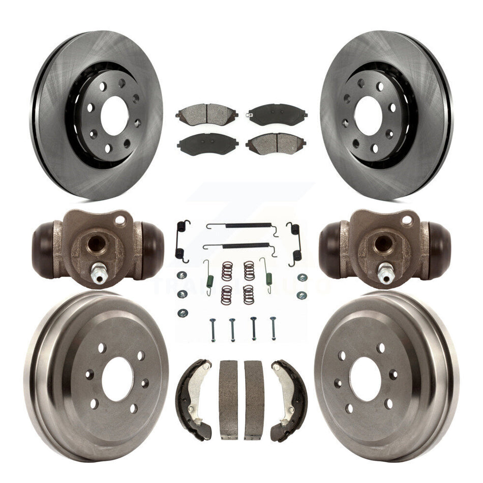 Front Rear Disc Brake Rotors Semi-Metallic Pads And Drum Kit (9Pc) For Chevrolet Aveo Spark Aveo5 Pontiac G3 Suzuki Wave Wave5 Swift+ K8S-102482