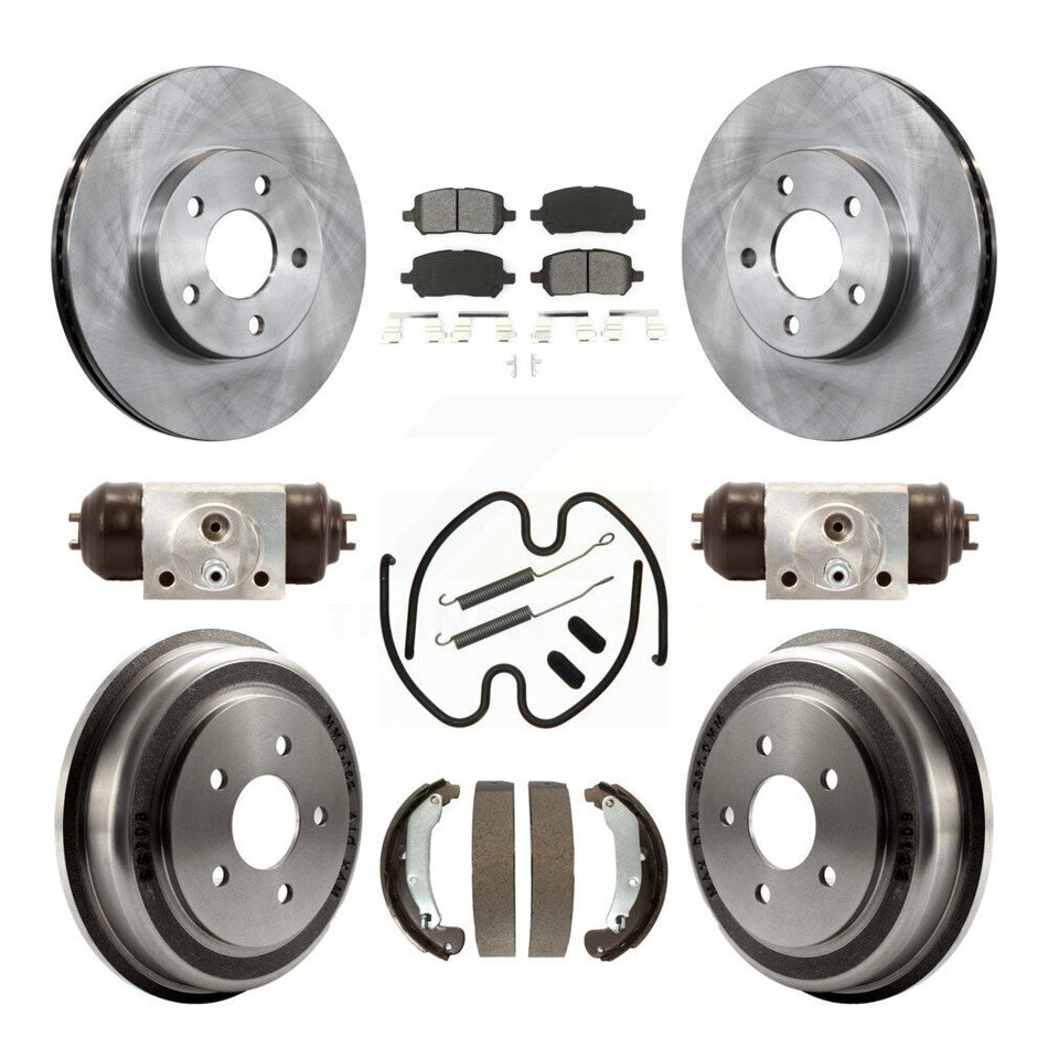 Front Rear Disc Brake Rotors Semi-Metallic Pads And Drum Kit (9Pc) For 2007 Chevrolet Cobalt LT LTZ LS With 5 Lug Wheels K8S-102489
