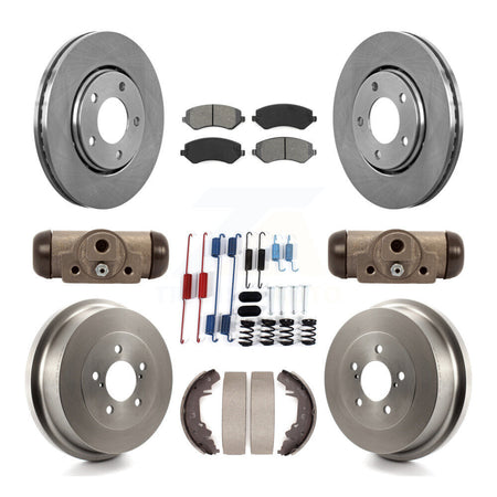 Front Rear Brake Rotors Semi-Metallic Pad Drum Kit (9Pc) For Dodge Caravan Grand Chrysler K8S-102526